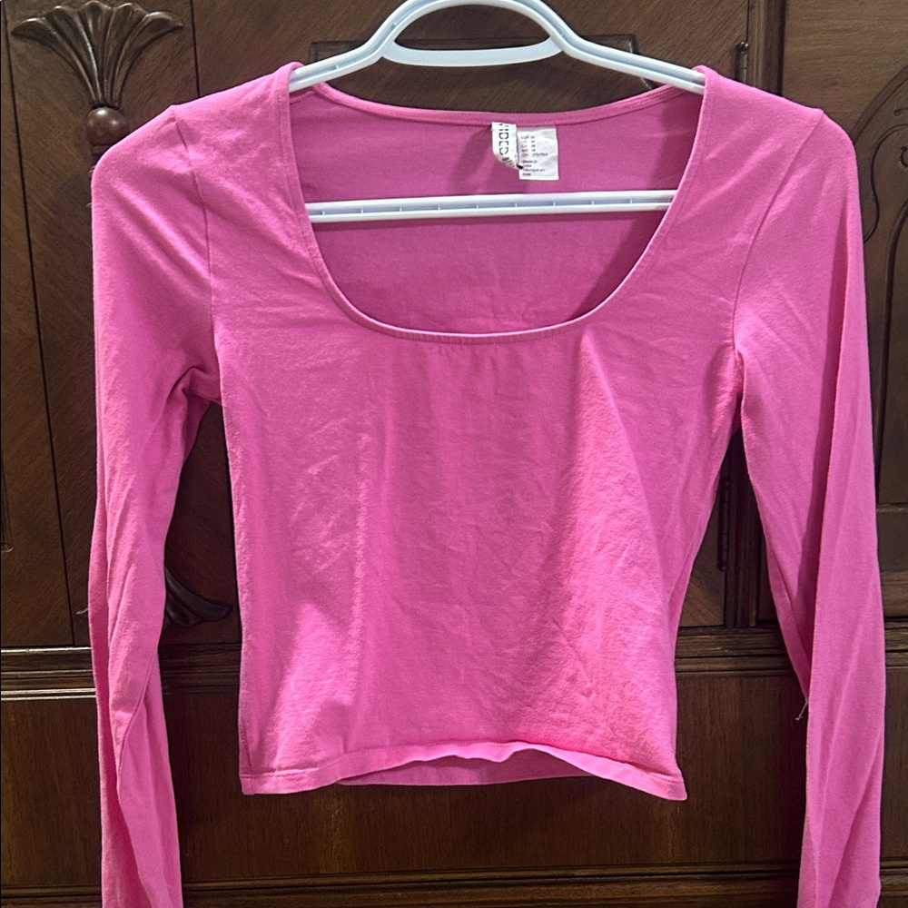 H&M Vibrant Pink Scoop Neck Blouse